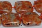 CCA493 15.5 inches 20mm square orange calcite gemstone beads