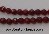 CCB120 15.5 inches 3mm faceted round red coral beads wholesale