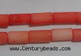 CCB84 15.5 inches 5*10mm column pink coral beads Wholesale