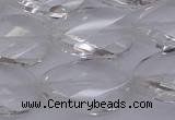 CCC521 15.5 inches 18*25mm twisted & faceted oval white crystal beads