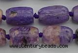 CCG113 15.5 inches 13*18mm drum charoite gemstone beads