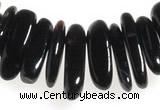 CCH03 16 inches black agate chips gemstone beads wholesale