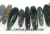 CCH05 16 inches moss agate chips gemstone beads wholesale