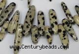 CCH344 15.5 inches 5*20mm dalmatian jasper chips beads wholesale