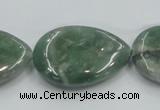 CCJ08 15.5 inches 22*30mm flat teardrop natural African jade beads