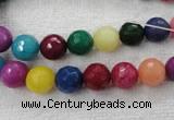 CCN1001 15.5 inches 4mm faceted round multi colored candy jade beads