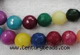 CCN1003 15.5 inches 8mm faceted round multi colored candy jade beads