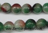 CCN1305 15.5 inches 12mm faceted round rainbow candy jade beads