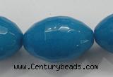 CCN1498 15.5 inches 20*30mm faceted rice candy jade beads wholesale