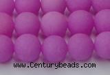 CCN2526 15.5 inches 12mm round matte candy jade beads wholesale