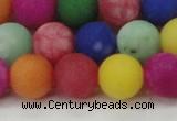 CCN2556 15.5 inches 14mm round mixed color matte candy jade beads