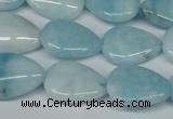 CCN2946 15.5 inches 15*20mm flat teardrop candy jade beads