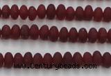 CCN4502 15.5 inches 3*5mm rondelle matte candy jade beads