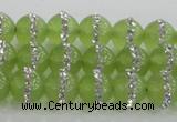 CCN4621 15.5 inches 8mm round candy jade with rhinestone beads