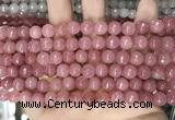 CCN5717 15 inches 8mm faceted round candy jade beads