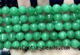 CCN5787 15 inches 10mm faceted round candy jade beads