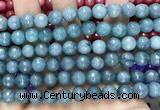 CCN6320 15.5 inches 8mm faceted round candy jade beads Wholesale