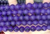 CCN6363 15.5 inches 6mm, 8mm, 10mm & 12mm round matte candy jade beads