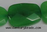 CCN713 15.5 inches 30*40mm faceted trapezoid candy jade beads