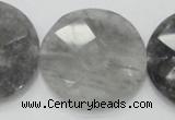 CCQ141 15.5 inches 40mm faceted coin cloudy quartz beads wholesale