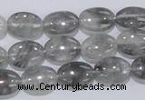 CCQ145 15.5 inches 10*14mm oval cloudy quartz beads wholesale