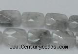 CCQ187 15.5 inches 14*18mm faceted rectangle cloudy quartz beads