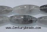 CCQ85 15.5 inches 10*30mm rice cloudy quartz beads wholesale