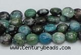 CCS14 15.5 inches 8mm flat round natural chrysocolla gemstone beads