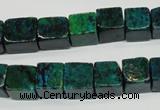 CCS420 15.5 inches 10*10mm cube dyed chrysocolla gemstone beads