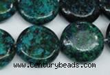 CCS437 15.5 inches 20mm flat round dyed chrysocolla gemstone beads