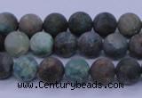 CCS761 15.5 inches 6mm round matte natural chrysocolla beads