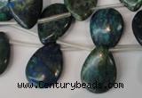 CCS92 Top-drilled 15*20mm flat teardrop dyed chrysocolla gemstone beads