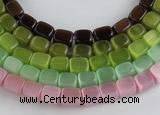 CCT10 8*10mm different color cuboid cats eye beads Wholesale