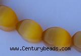 CCT26 14 inches 10*14mm twisted honey yellow cats eye beads wholesale