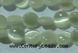 CCT450 15 inches 6mm flat round cats eye beads wholesale