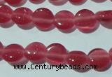 CCT453 15 inches 6mm flat round cats eye beads wholesale