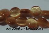 CCT457 15 inches 6mm flat round cats eye beads wholesale