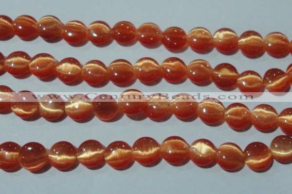 CCT514 15 inches 10mm flat round cats eye beads wholesale