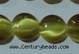 CCT518 15 inches 10mm flat round cats eye beads wholesale