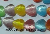 CCT973 15 inches 12*12mm faceted heart cats eye beads wholesale