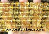 CCU1354 15 inches 6mm - 7mm faceted cube citrine gemstone beads