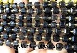 CCU1355 15 inches 6mm - 7mm faceted cube smoky quartz beads