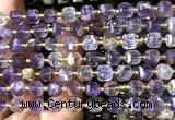 CCU1360 15 inches 6mm - 7mm faceted cube purple phantom quartz beads