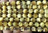 CCU1364 15 inches 6mm - 7mm faceted cube golden tiger eye beads