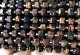 CCU1366 15 inches 6mm - 7mm faceted cube red tiger eye beads