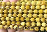 CCU1371 15 inches 6mm - 7mm faceted cube yellow mookaite beads