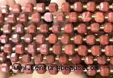 CCU1374 15 inches 6mm - 7mm faceted cube red jasper beads
