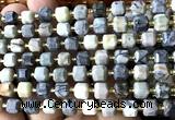 CCU1376 15 inches 6mm - 7mm faceted cube black picasso jasper beads