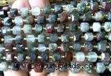 CCU1381 15 inches 6mm - 7mm faceted cube blood jasper beads