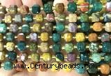 CCU1384 15 inches 6mm - 7mm faceted cube ocean jasper beads